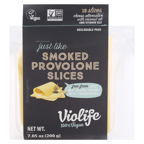 Save on Violife Just Like Smoked Provolone Slices 100 Vegan 10 ct
