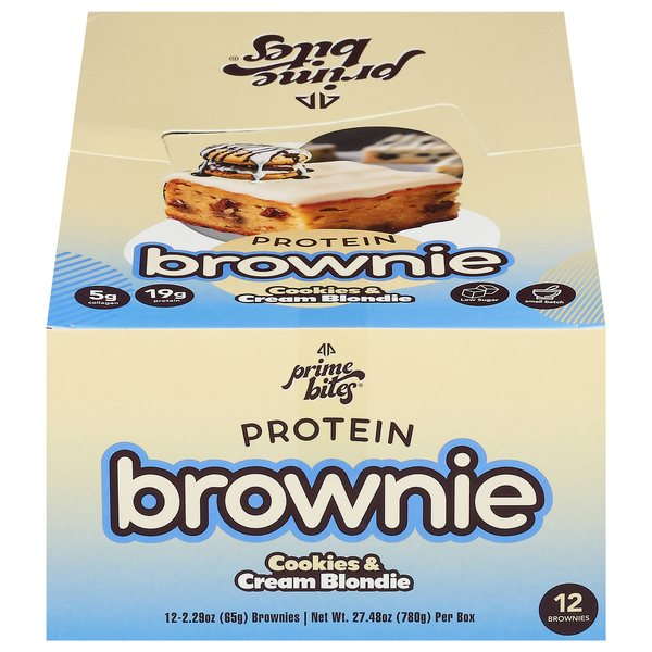 Prime Bites Cookies & Cream Blondie Protein Brownie - 12 ct