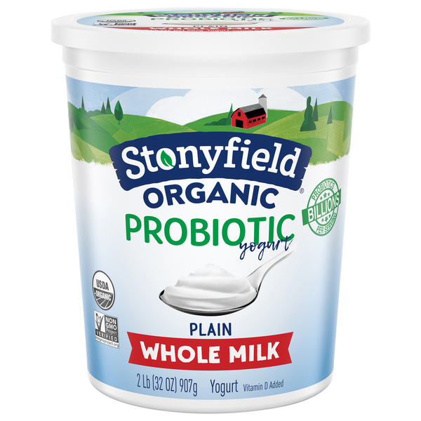 Stonyfield Organic Probiotic Whole Milk Plain Yogurt