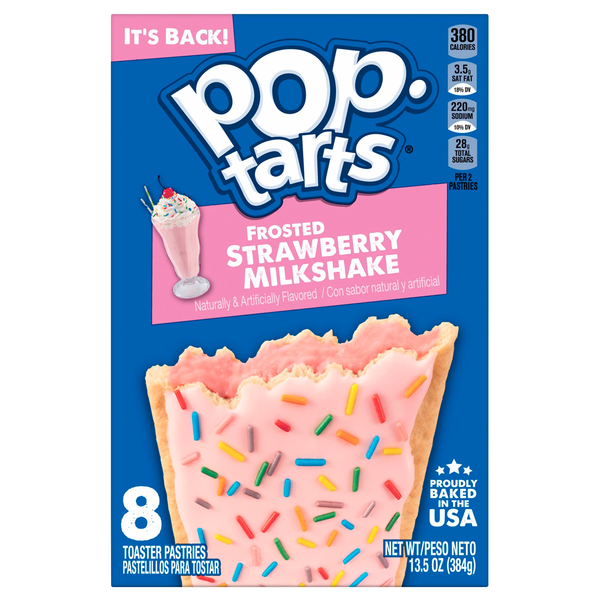 Pop-Tarts Frosted Strawberry Milkshake Toaster Pastries - 8 ct