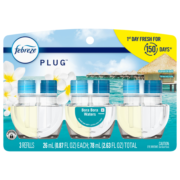 Febreze PLUG Bora Bora Waters Scented Oil Refills - 3 ct