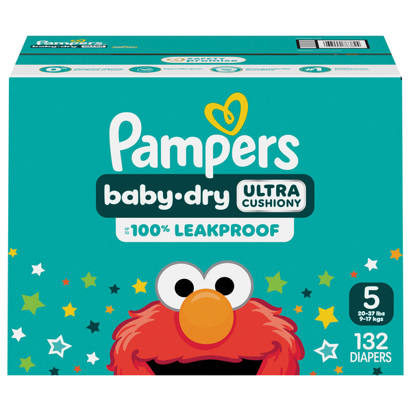 Pampers Baby-Dry Size 5 Baby Diapers 27+ lb