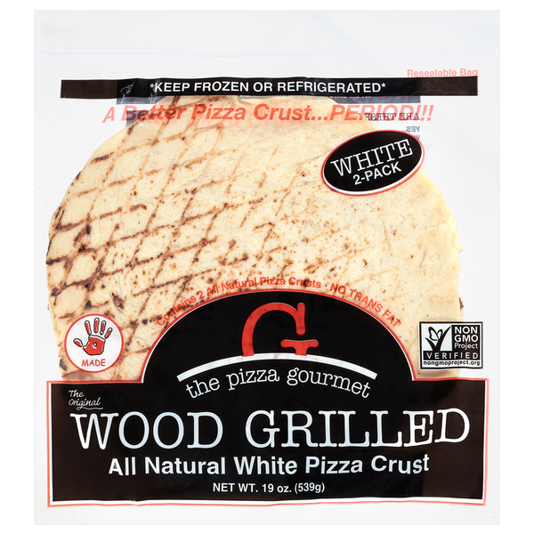The Pizza Gourmet Wood Grilled White Pizza Crust - 2 ct