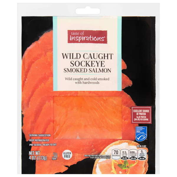 Taste of Inspirations Wild Smoked Sockeye Salmon Pre-Sliced