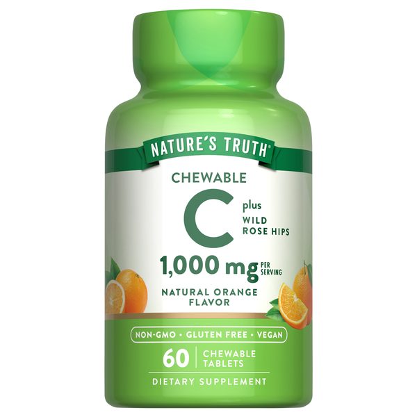 Nature's Truth Vitamin C Plus Wild Rose Orange Chewable Tablets