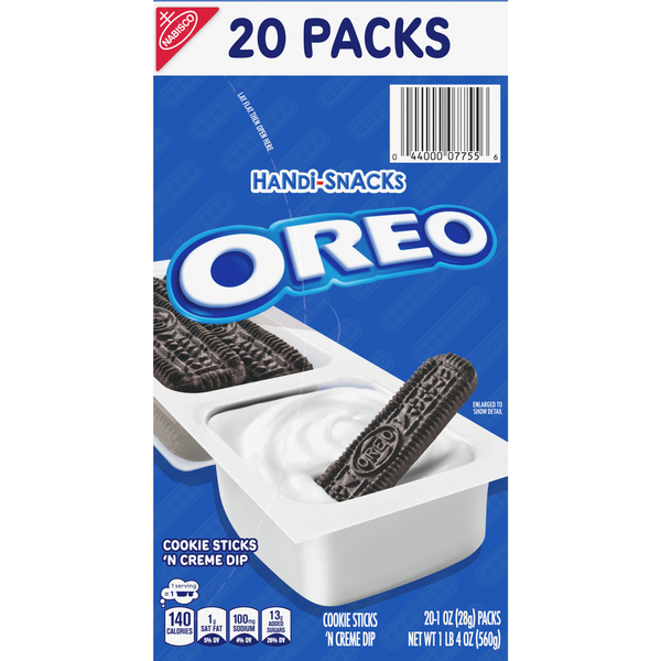 Handi-Snacks OREO Cookie Sticks 'n Creme Dip Packs - 20 ct
