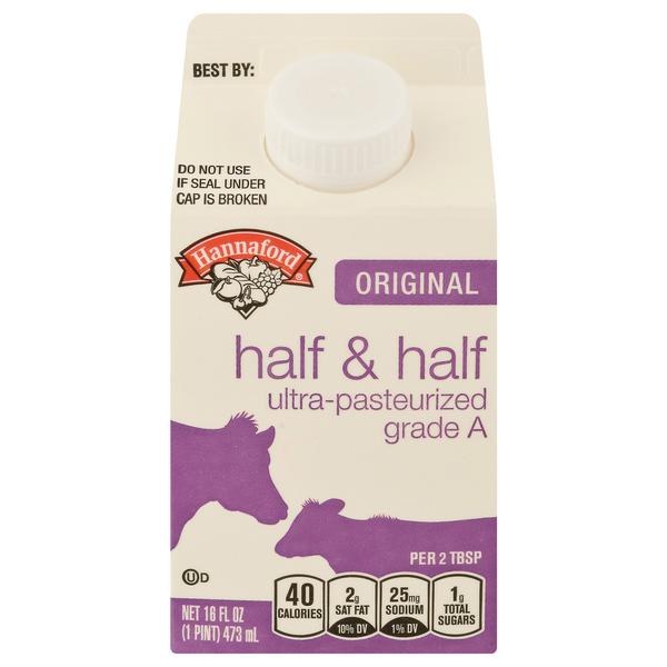 Hannaford Original Half & Half Cream