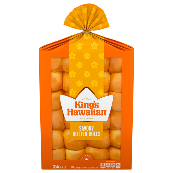 King's Hawaiian Savory Butter Rolls Party Pack - 24 ct