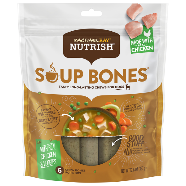 Rachael Ray Nutrish Soup Bones Chicken & Veggies Dog Chews - 6 ct