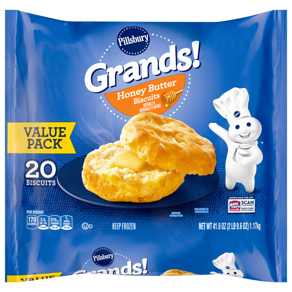 Pillsbury Grands! Honey Butter Biscuits Value Pack - 20 ct Frozen