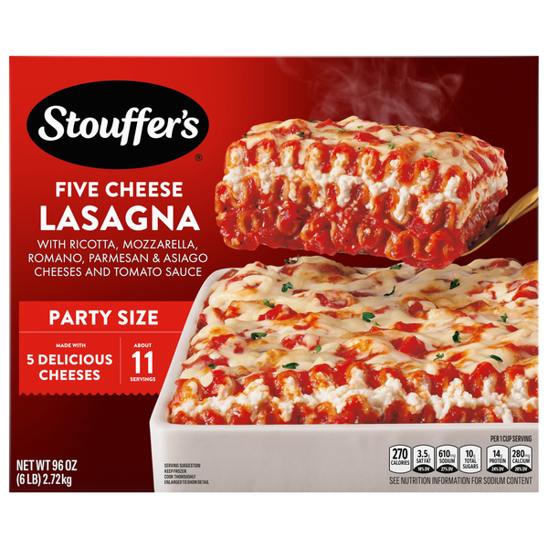 Stouffer's Five Cheese Lasagna Party Size Frozen Meal
