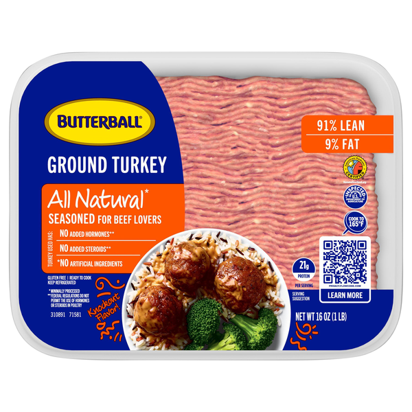 Butterball All Natural 91% Lean Ground Turkey Fresh