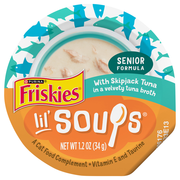 Friskies Lil' Soups Senior Skipjack Tuna in Broth Cat Food Complement