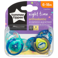 Tommee Tippee Night Time Orthodontic Pacifiers 6-18m - 2 ct BPA Free