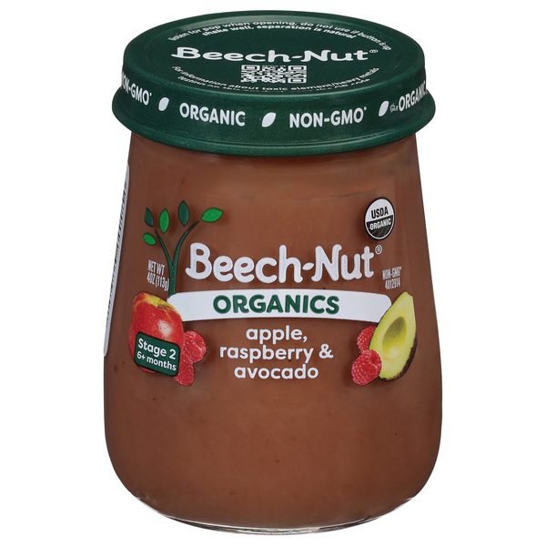 Beech-Nut Organics Stage 2 Baby Food Apple Raspberries & Avocado