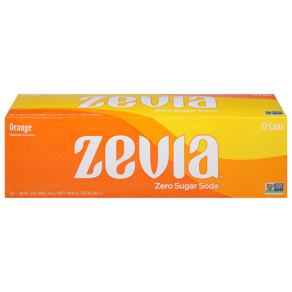 Zevia Zero Sugar Orange Soda - 12 pk