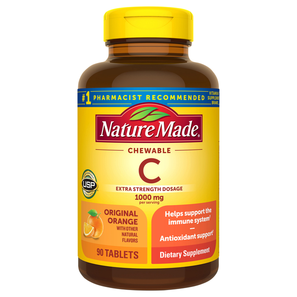Nature Made Orange Extra Strength Vitamin C 1000 mg Chewable Tablets