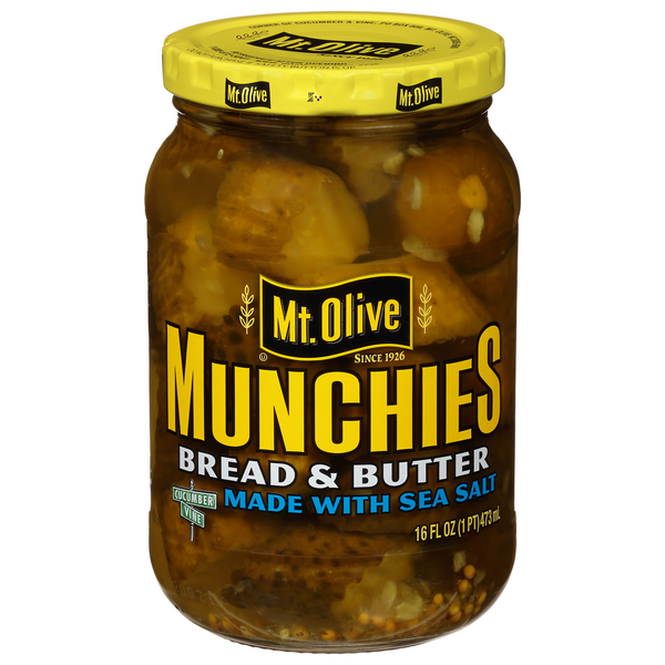 Mt. Olive Munchies Bread & Butter Pickles Made with Sea Salt
