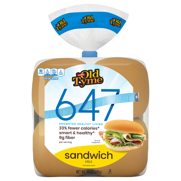 Schmidt Old Tyme 647 Low Calorie Sandwich Rolls - 8 ct