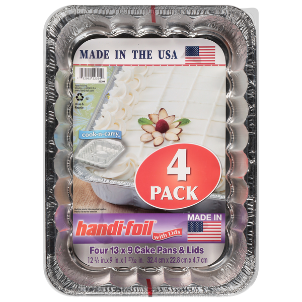 Handi-Foil Cake Pans with Lids 13 x 9 Inch
