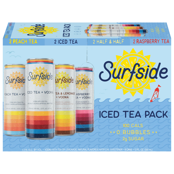 Surfside Iced Tea & Vodka Cocktail Variety Pack - 8 pk