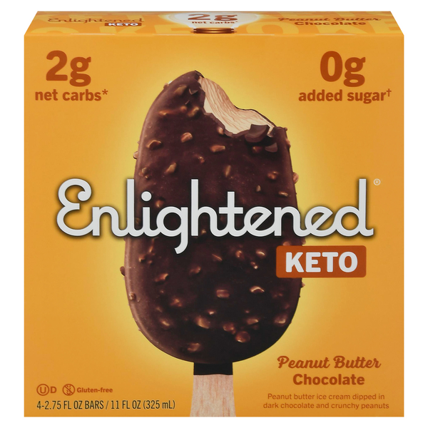 Save on Enlightened Keto Ice Cream Bars Peanut Butter Chocolate 4 ct