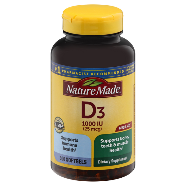 Save on Nature Made Vitamin D3 1000 IU Dietary Supplement Softgels
