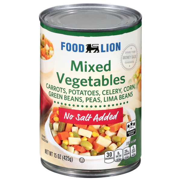 Food Lion No Salt Added Mixed Vegetables