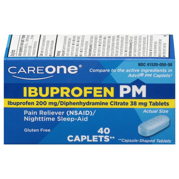 CareOne Ibuprofen PM 200mg Pain Relief Caplets