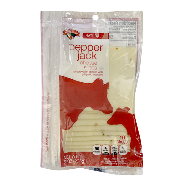 Hannaford Natural Pepper Jack Cheese Slices - 10 ct