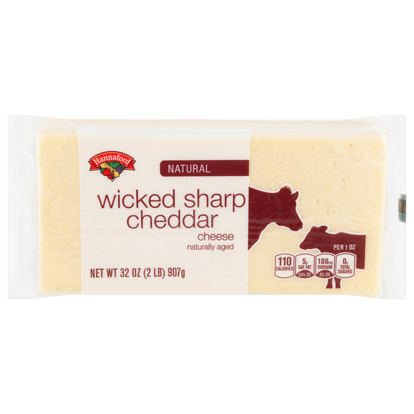 Hannaford Natural Aged Wicked Sharp White Cheddar Cheese Block