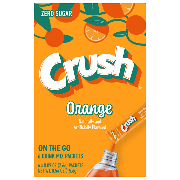 Crush On The Go Drink Mix Orange Sugar Free - 6 ct