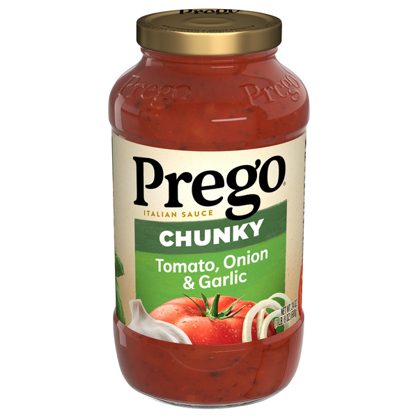 Save on Prego Italian Pasta Sauce Chunky Tomato Onion & Garlic Order