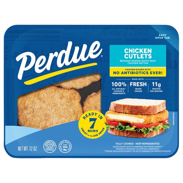 Perdue Natural Breaded Chicken Breast Cutlets - 4 ct Fresh