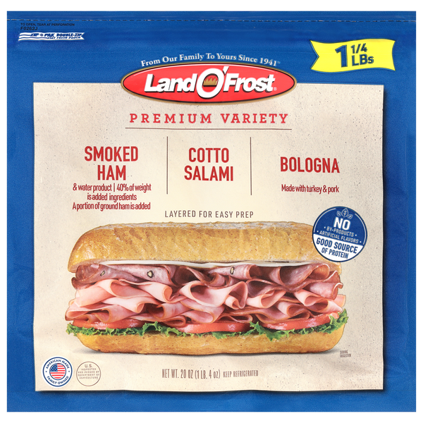 Land O'Frost Premium Variety Smoked Ham Cotto Salami & Bologna Sliced