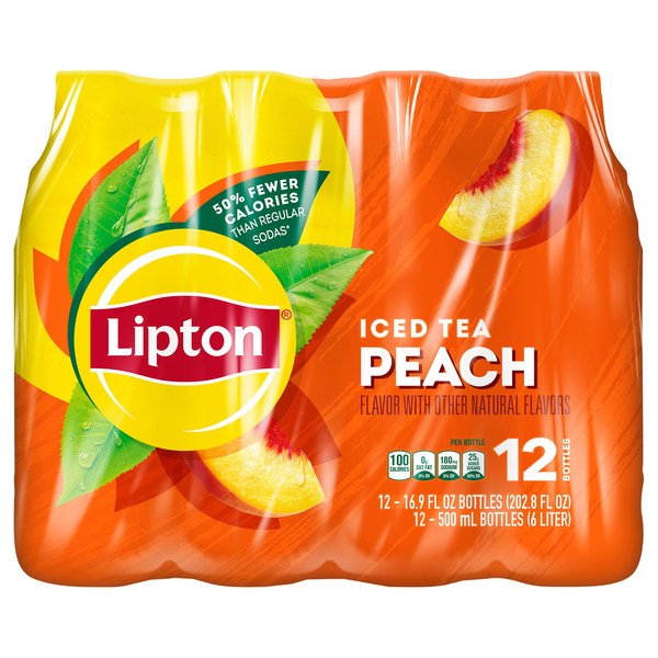 Lipton Peach Flavor Iced Tea - 12 pk