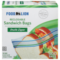 Food Lion Double Zipper Reclosable Sandwich Bags
