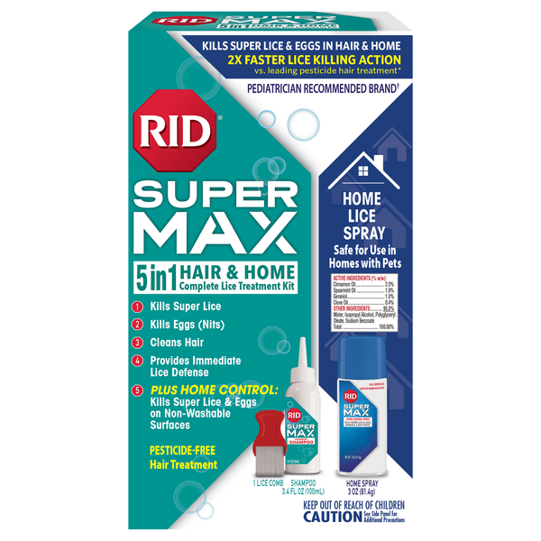 Rid SUPER MAX 5-n-1 Hair & Home Complete Lice Treatment Kit