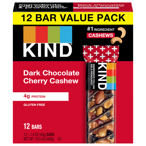 Save on KIND Bar Dark Chocolate Cherry Cashew Gluten Free 12 ct Order