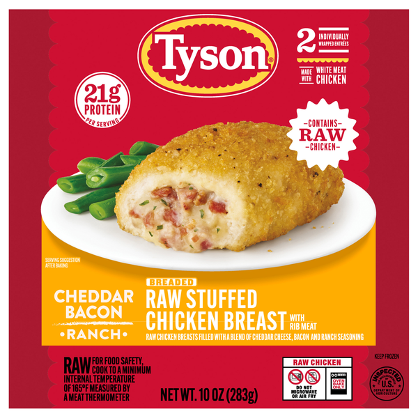 Tyson Cheddar Bacon Ranch Raw Stuffed Chicken Breast - 2 ct Frozen