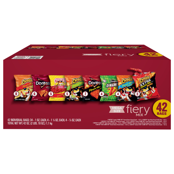Frito-Lay Fiery Mix Variety Pack Mega Size - 42 ct