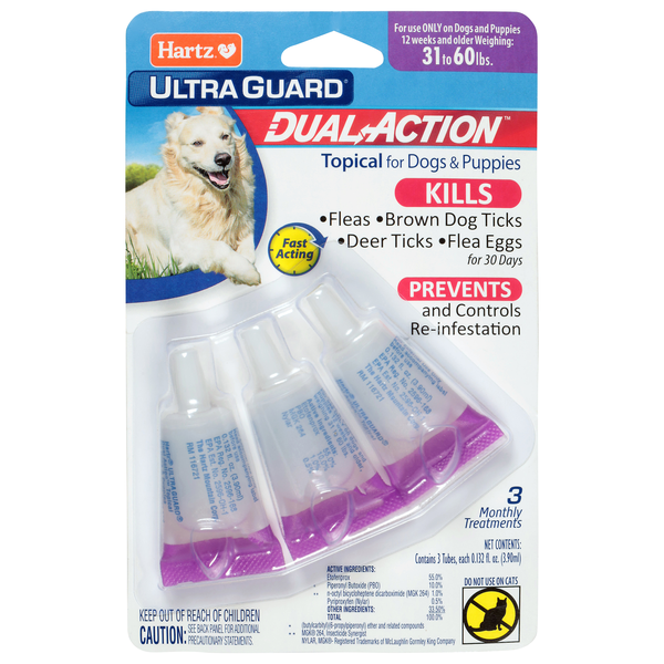Hartz Ultra Guard Dual Action Topical for Dogs & Puppies 31-60 lbs