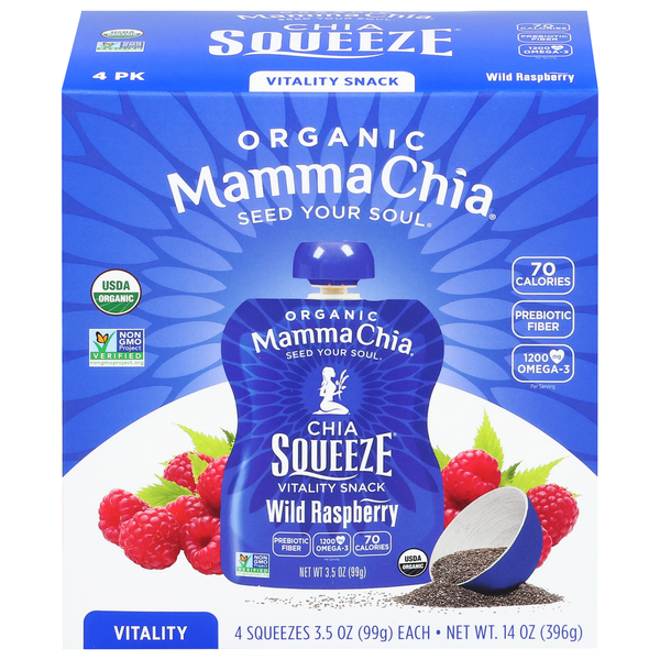Mama Chia Organic Chia Squeeze Wild Raspberry Vitality Snack