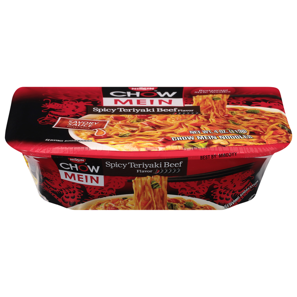 Nissin Spicy Teriyaki Beef Flavor Chow Mein Noodles