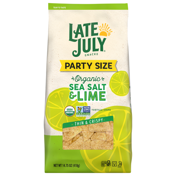 Late July Organic Gluten Free Sea Salt & Lime Tortilla Chips Party Size