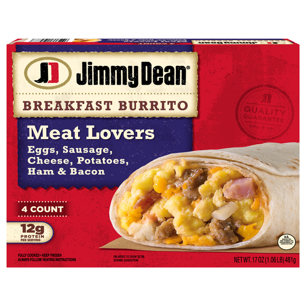 Jimmy Dean Meat Lovers Breakfast Burritos - 4 ct