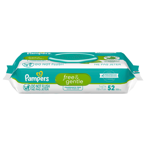 Save on Pampers Free & Gentle Baby Wipes Order Online Delivery | Stop