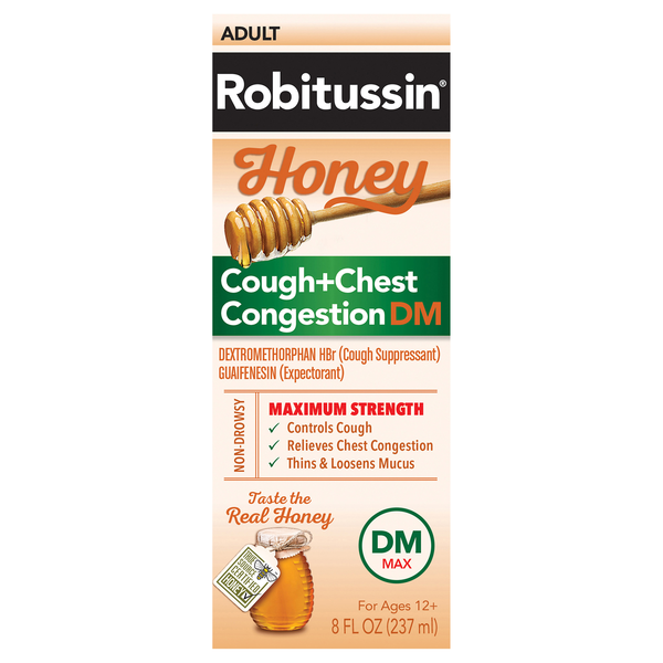 Robitussin Cough + Chest Congestion DM Maximum Strength Honey