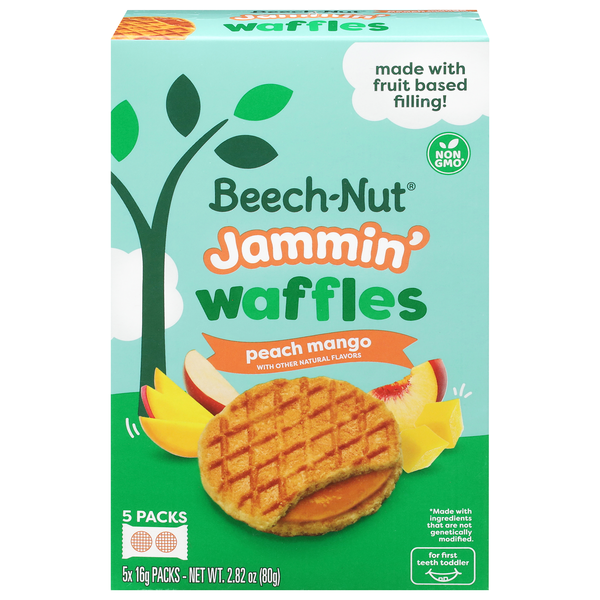 Beech-Nut Toddler Jammin' Peach Mango Waffles - 5 ct