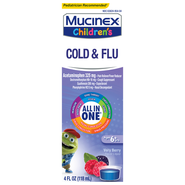 Mucinex Children's Very Berry Cold & Flu All in One Relief Liquid